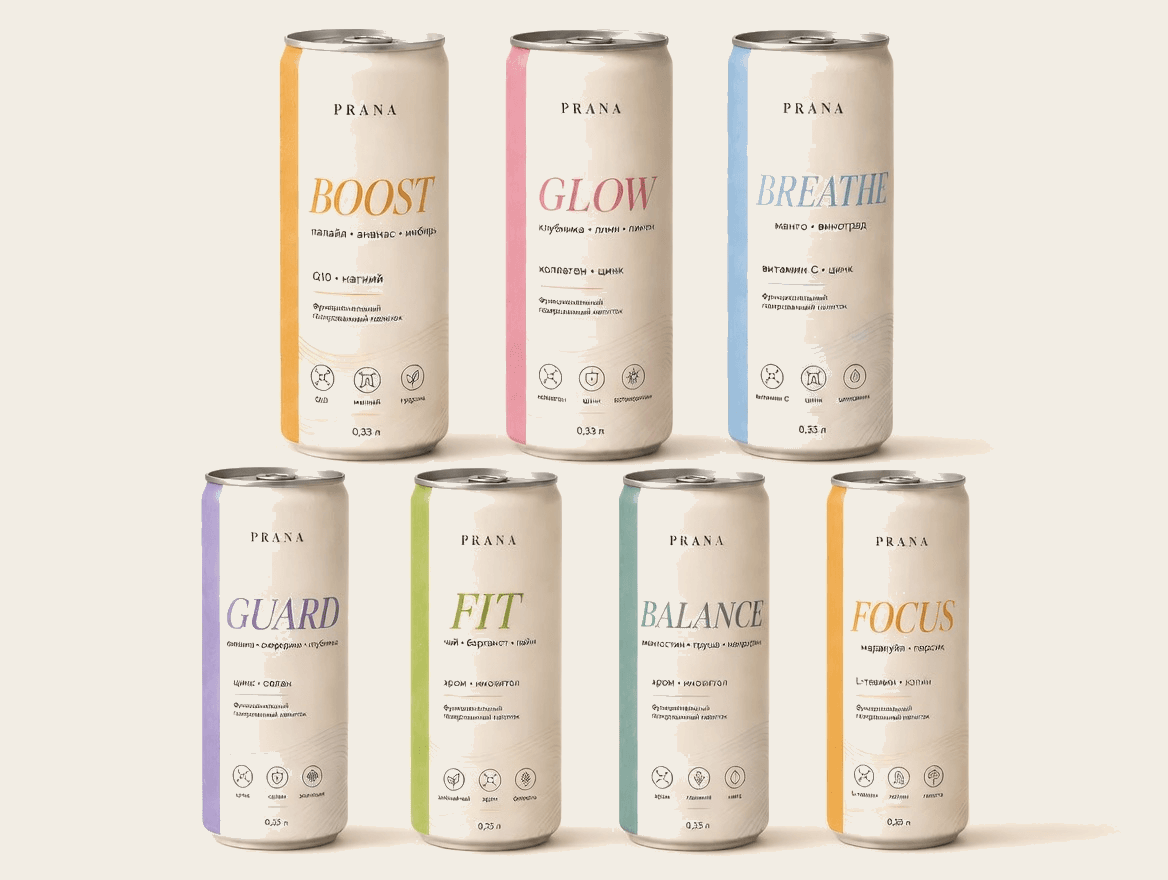 PRANA functional beverages lineup